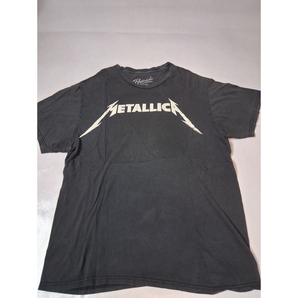 Metallica Logo Graphic T-Shirt Mens Large Black Short Sleeve Rock Band Tee